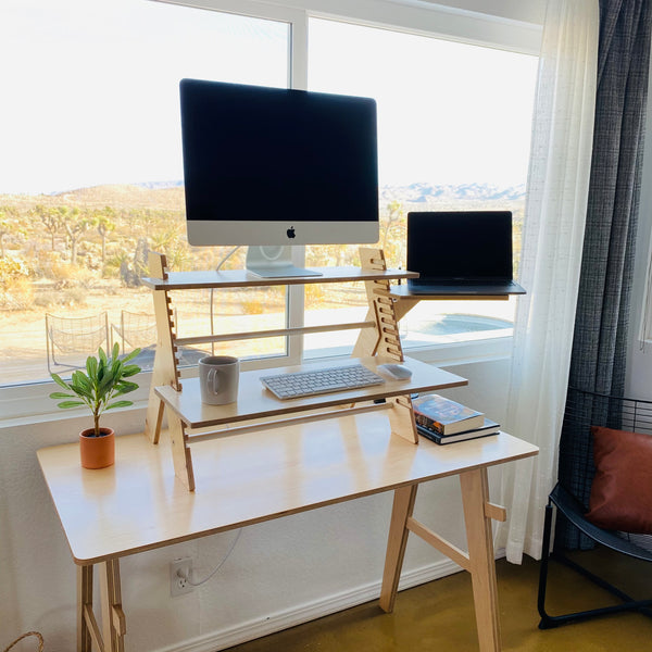 Pairing Our Minimalist Desk with a Standing Desk Converter