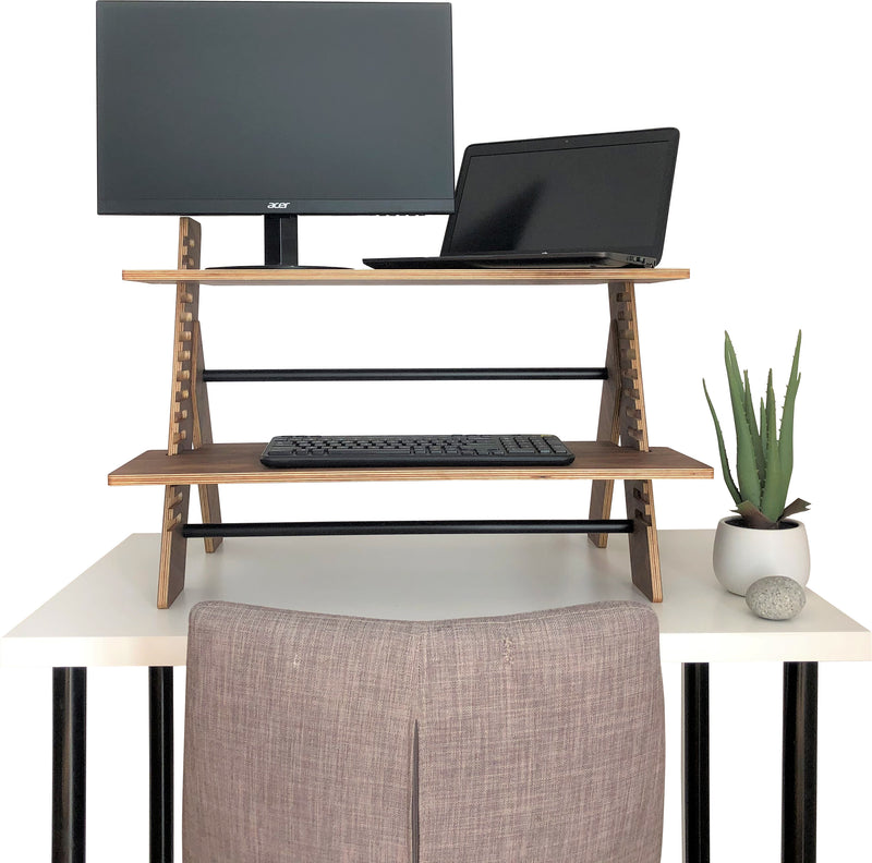 Alto X Walnut – Adjustable Standing Desk Converter