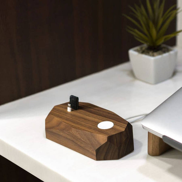 Walnut - Combo dock Of iPhone And Apple Watch