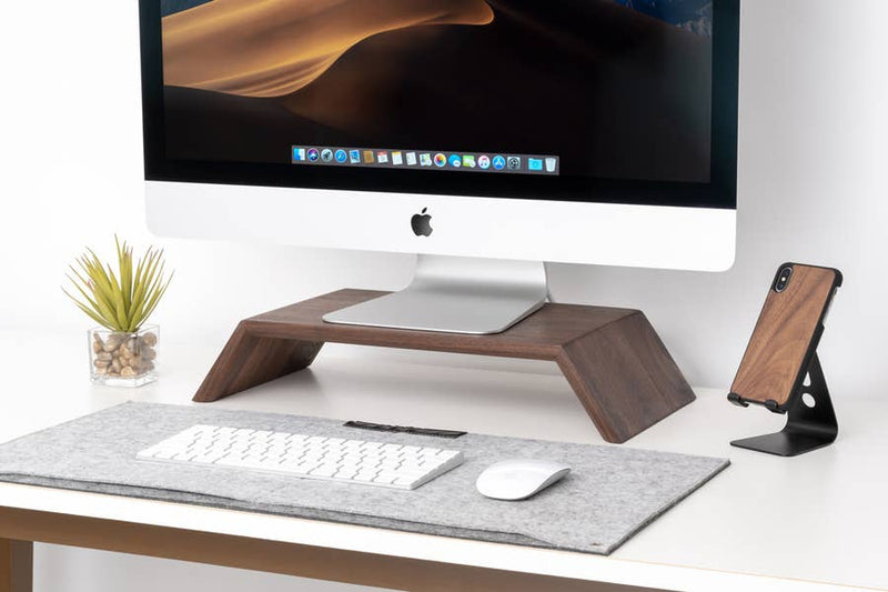 Walnut - Solid Wood Monitor/iMac Stand