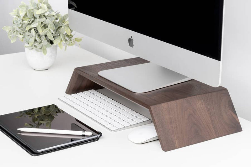 Walnut - Solid Wood Monitor/iMac Stand